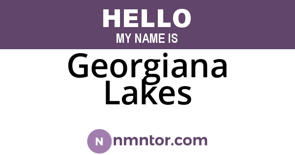 Georgiana Lakes