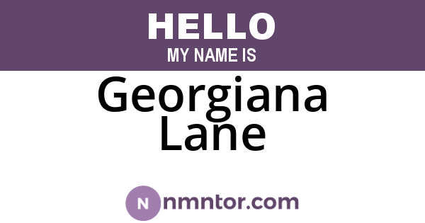 Georgiana Lane