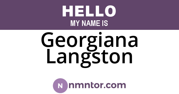 Georgiana Langston