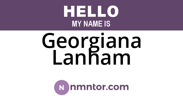 Georgiana Lanham