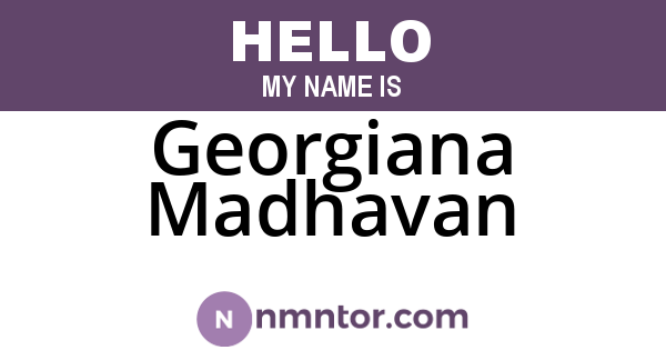 Georgiana Madhavan