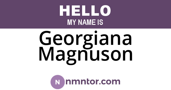 Georgiana Magnuson