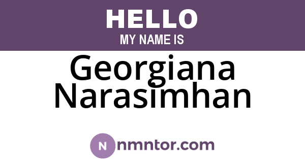 Georgiana Narasimhan