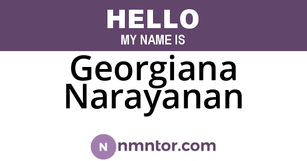 Georgiana Narayanan