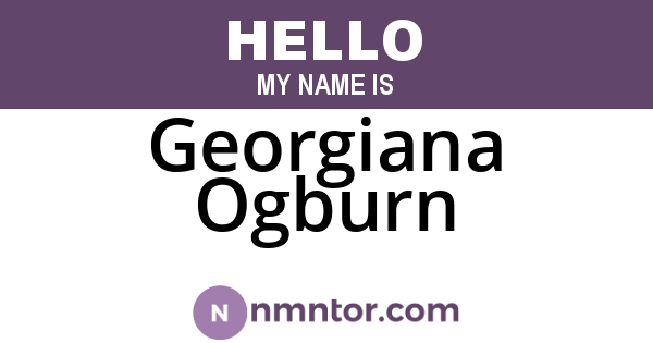 Georgiana Ogburn
