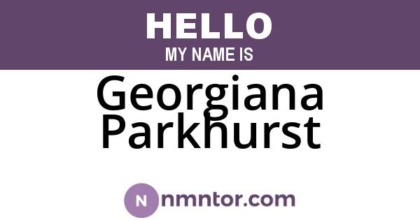 Georgiana Parkhurst