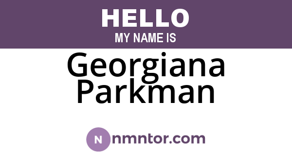 Georgiana Parkman