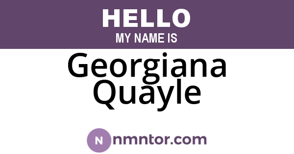 Georgiana Quayle