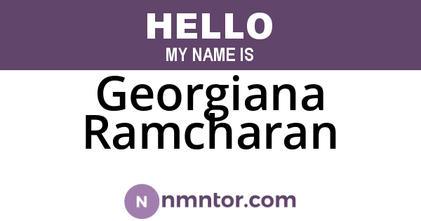 Georgiana Ramcharan