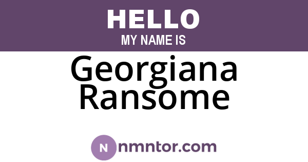 Georgiana Ransome