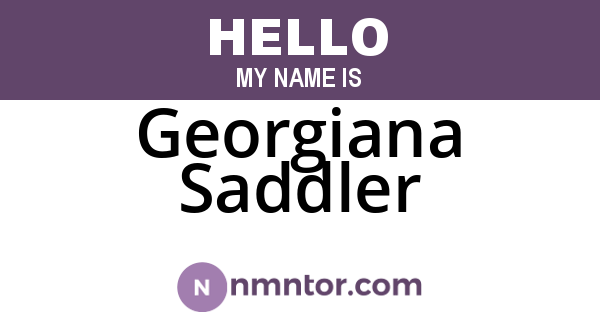 Georgiana Saddler