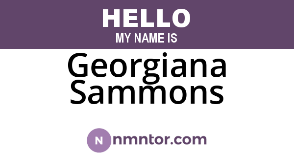 Georgiana Sammons