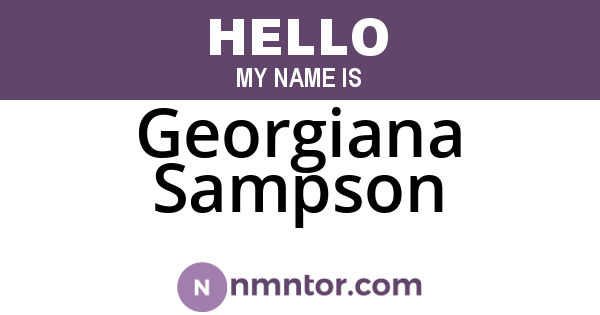 Georgiana Sampson