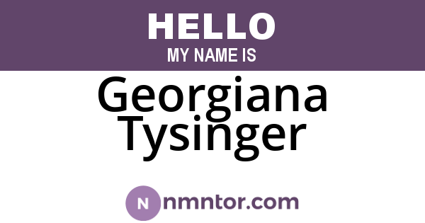 Georgiana Tysinger