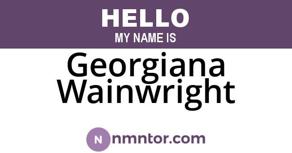 Georgiana Wainwright