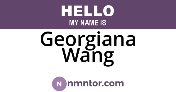 Georgiana Wang