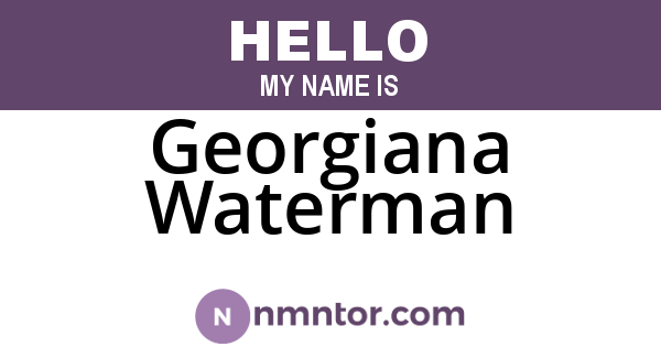 Georgiana Waterman