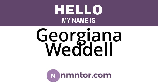 Georgiana Weddell