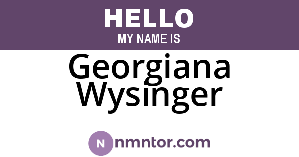 Georgiana Wysinger