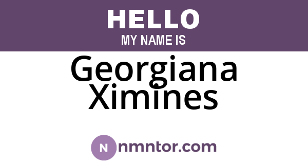 Georgiana Ximines