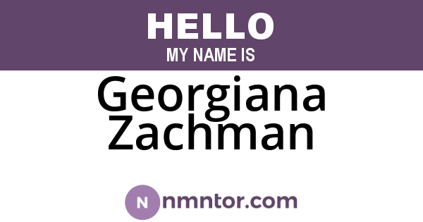 Georgiana Zachman