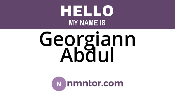 Georgiann Abdul