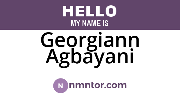 Georgiann Agbayani