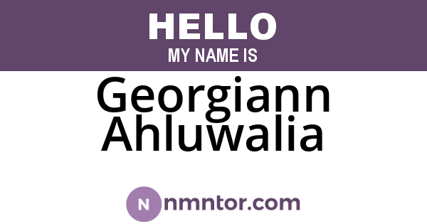 Georgiann Ahluwalia