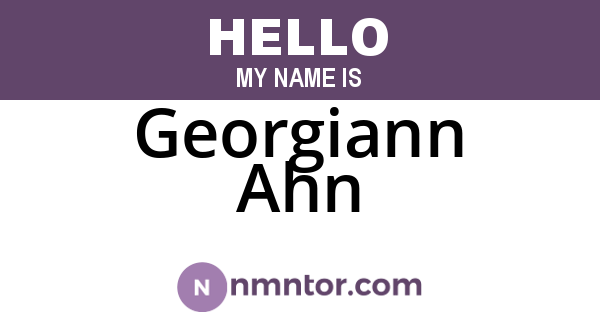 Georgiann Ahn