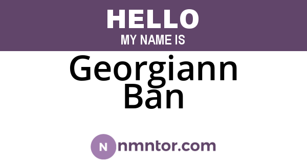 Georgiann Ban