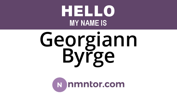 Georgiann Byrge