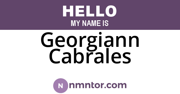 Georgiann Cabrales