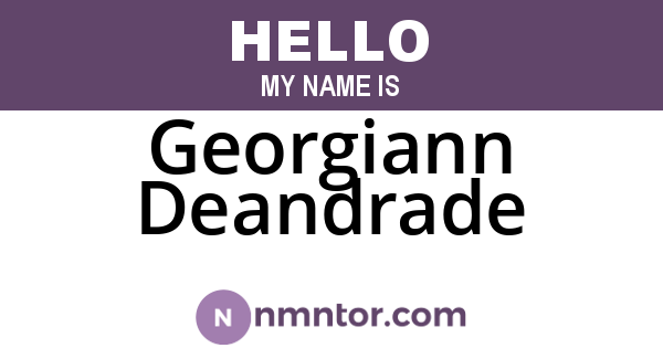 Georgiann Deandrade