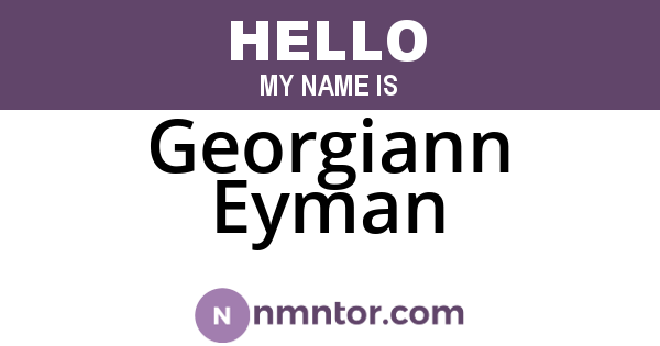 Georgiann Eyman