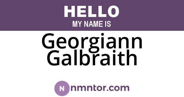 Georgiann Galbraith
