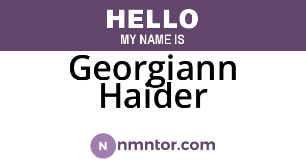 Georgiann Haider