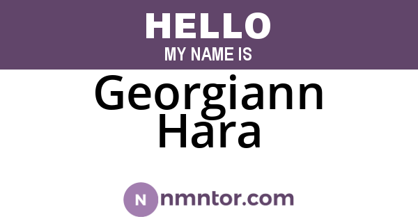 Georgiann Hara