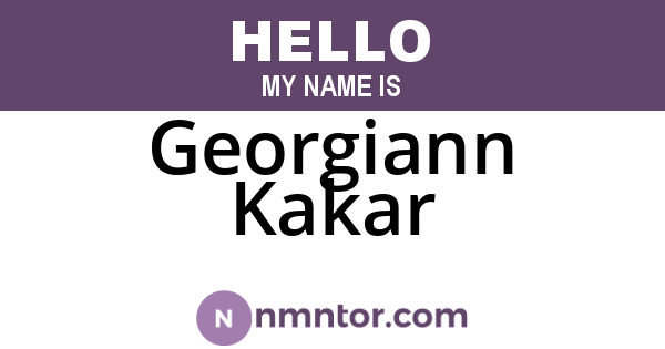 Georgiann Kakar
