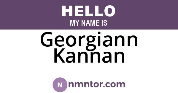 Georgiann Kannan