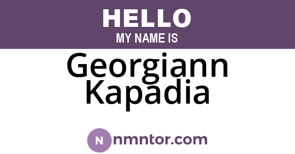 Georgiann Kapadia