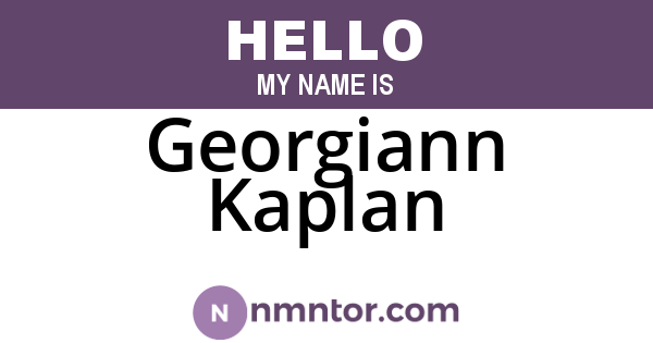 Georgiann Kaplan