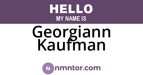 Georgiann Kaufman