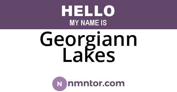 Georgiann Lakes