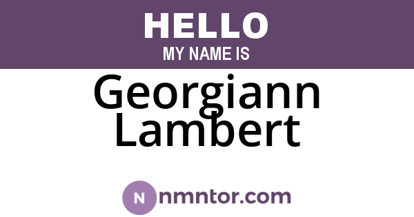 Georgiann Lambert