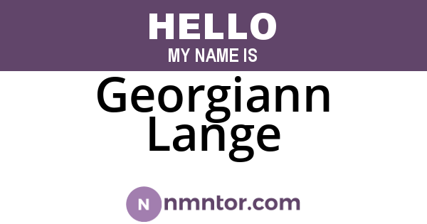Georgiann Lange