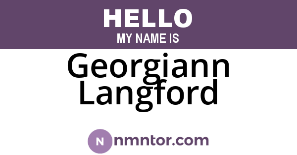 Georgiann Langford