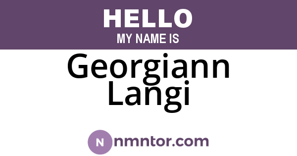 Georgiann Langi