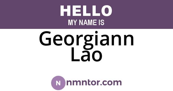 Georgiann Lao
