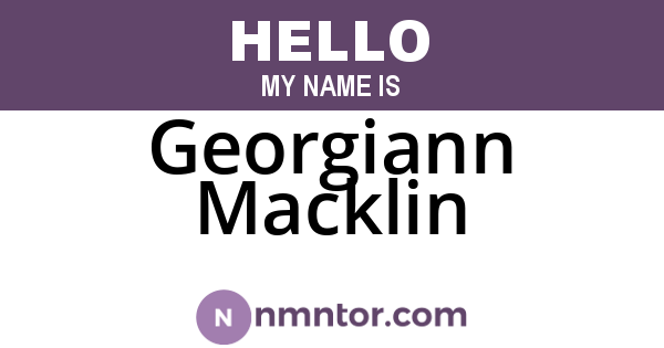 Georgiann Macklin