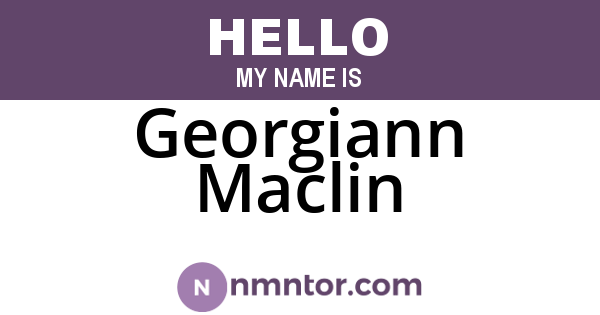 Georgiann Maclin